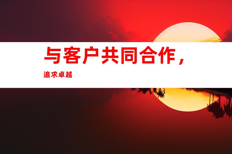 与客户共同合作，追求卓越