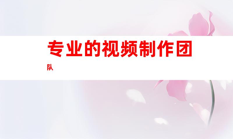 专业的视频制作团队