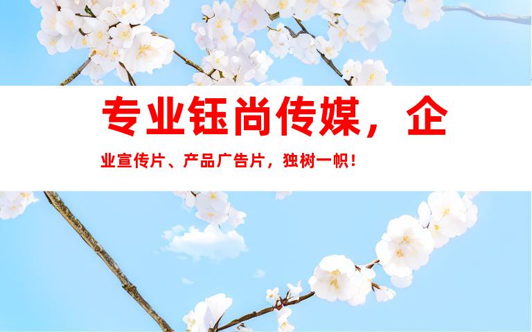 专业钰尚传媒，企业宣传片、产品广告片，独树一帜！