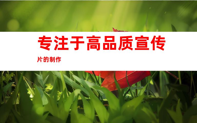 专注于高品质宣传片的制作