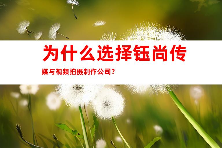 为什么选择钰尚传媒与视频拍摄制作公司？