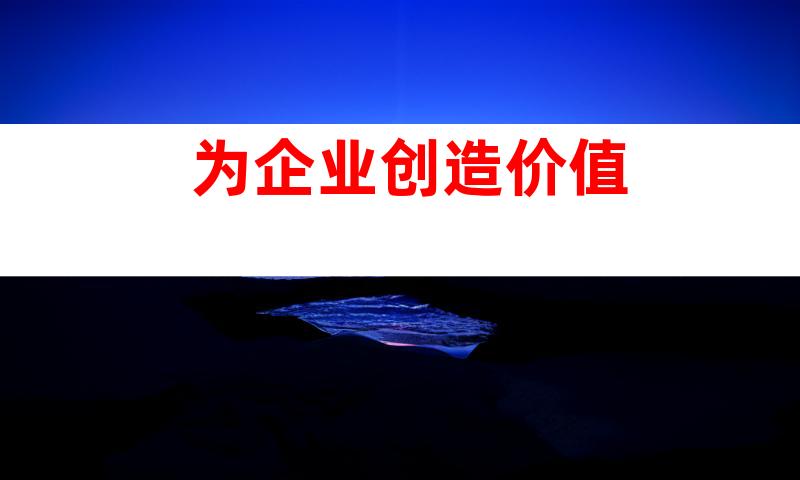 为企业创造价值