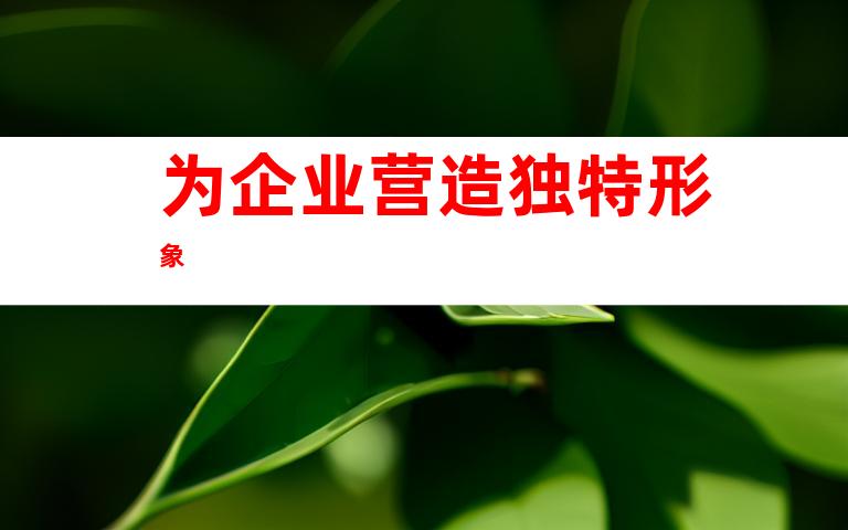 为企业营造独特形象