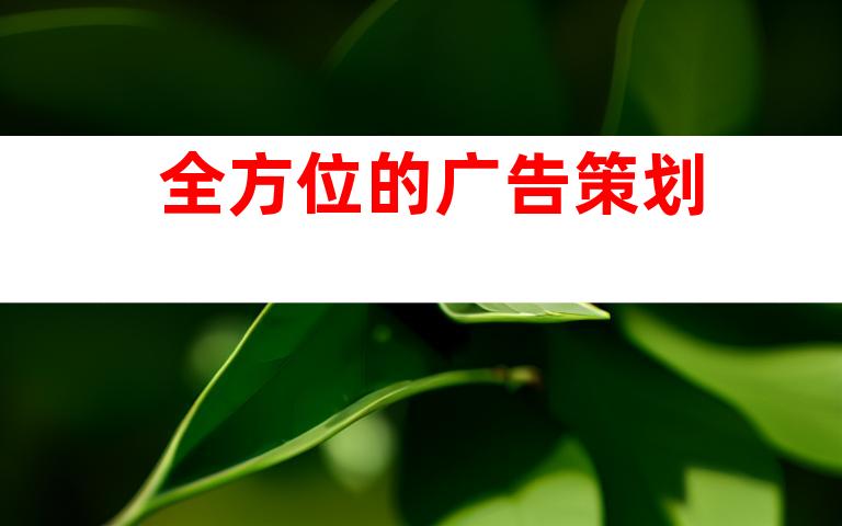 全方位的广告策划