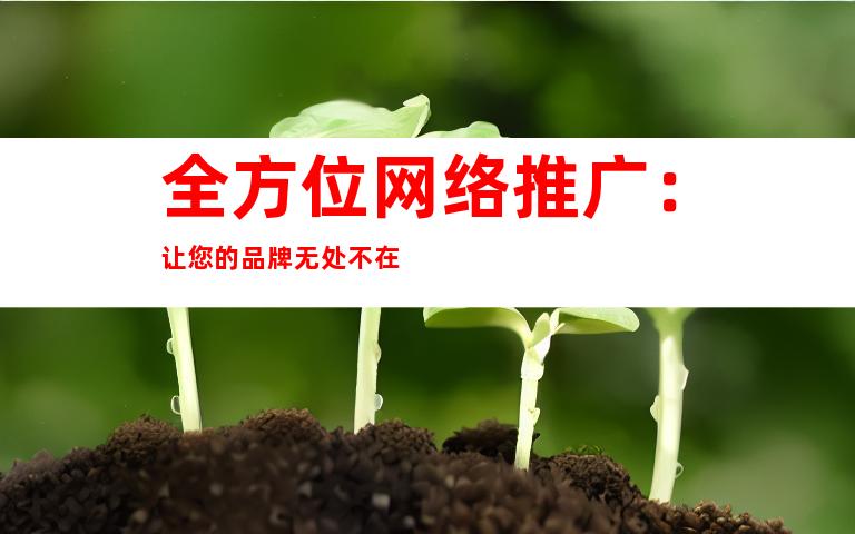 全方位网络推广：让您的品牌无处不在