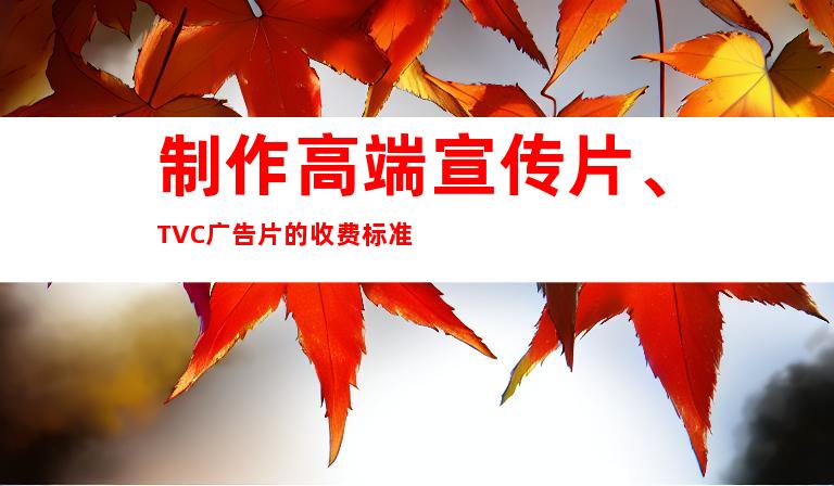 制作高端宣传片、TVC广告片的收费标准