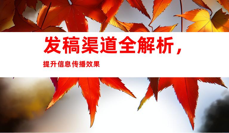 发稿渠道全解析，提升信息传播效果