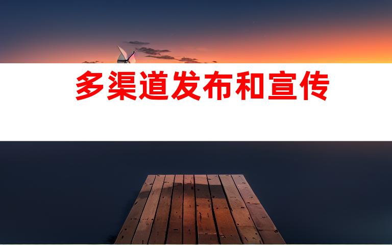 多渠道发布和宣传