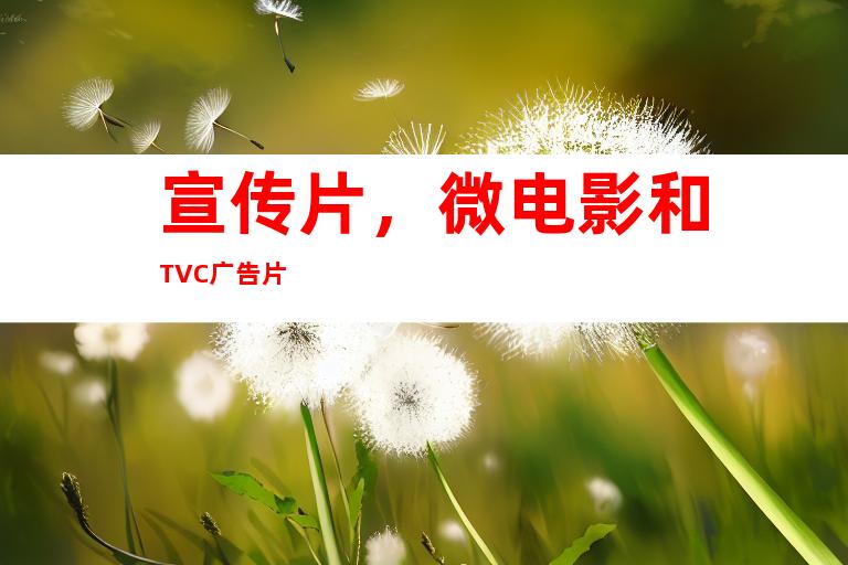 宣传片，微电影和TVC广告片