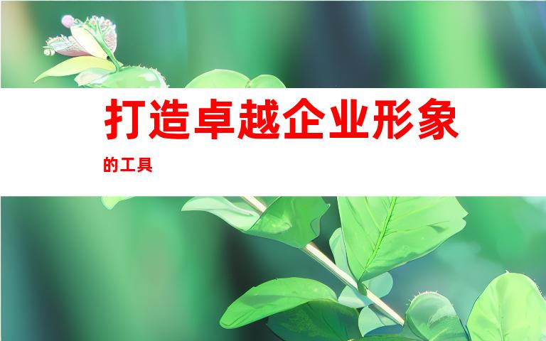 打造卓越企业形象的工具