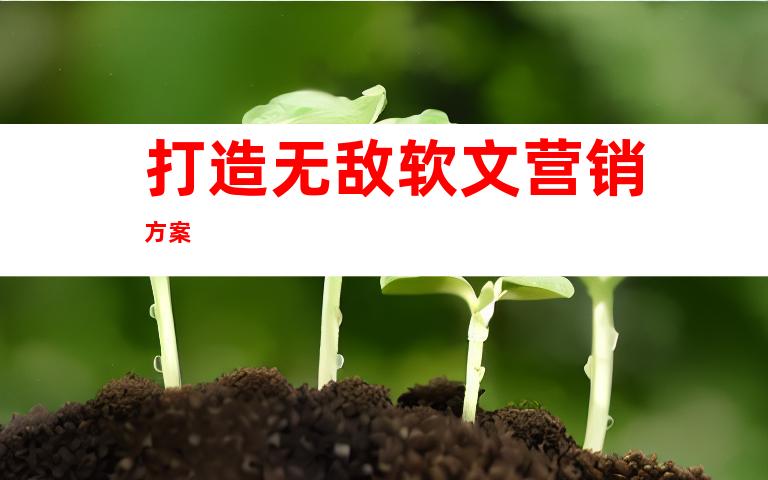 打造无敌软文营销方案