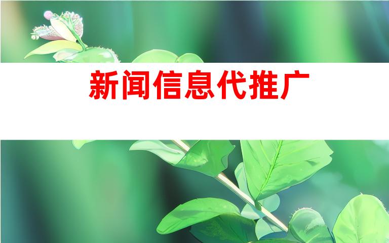 新闻信息代推广