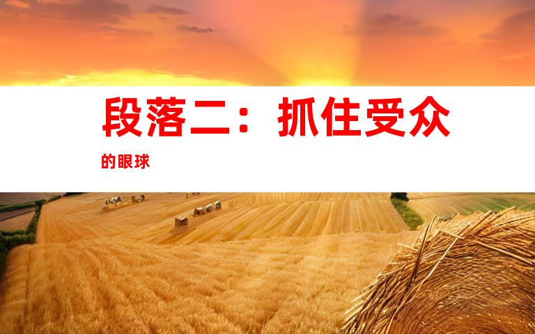 段落二：抓住受众的眼球