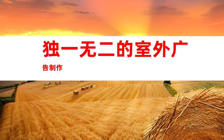 独一无二的室外广告制作