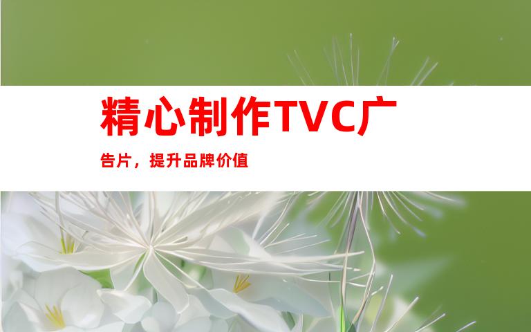 精心制作TVC广告片，提升品牌价值