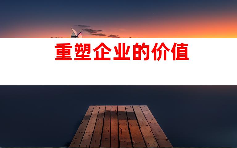 重塑企业的价值