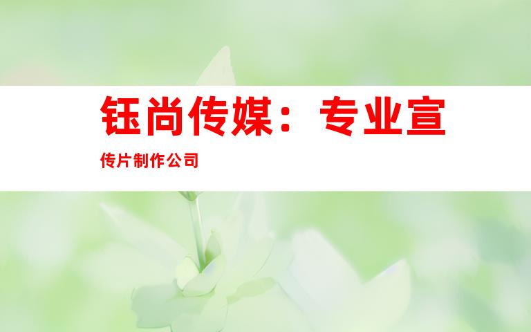 钰尚传媒：专业宣传片制作公司