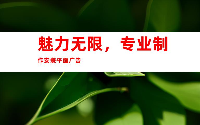 魅力无限，专业制作安装平面广告