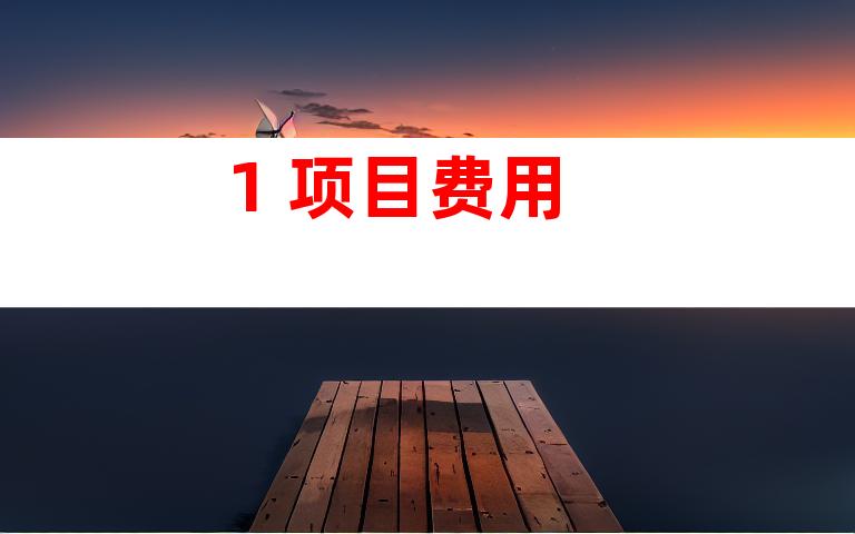 1. 项目费用