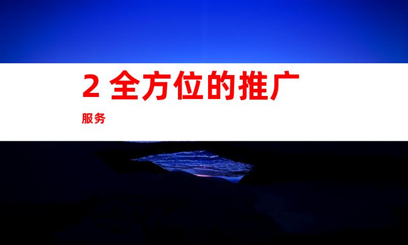 2. 全方位的推广服务