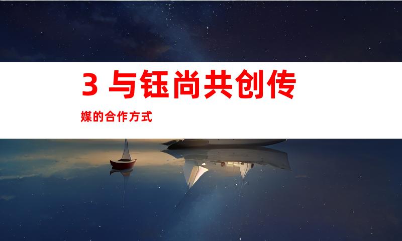 3. 与钰尚共创传媒的合作方式