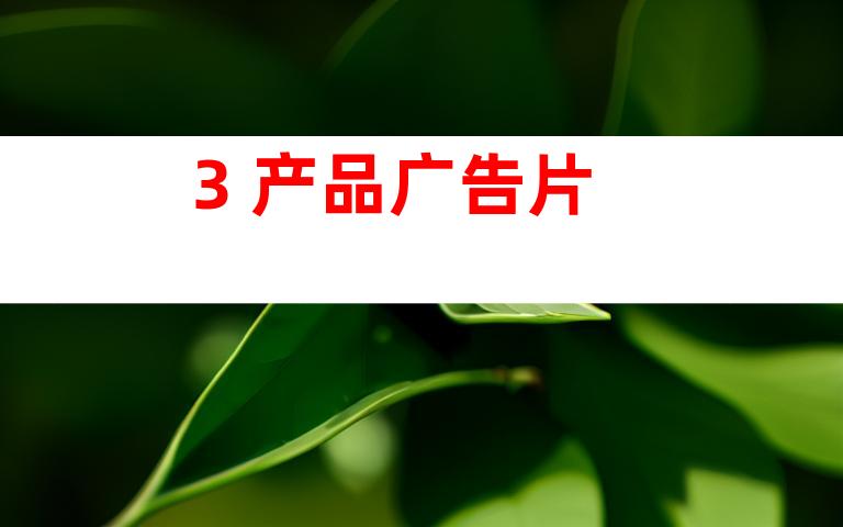 3. 产品广告片