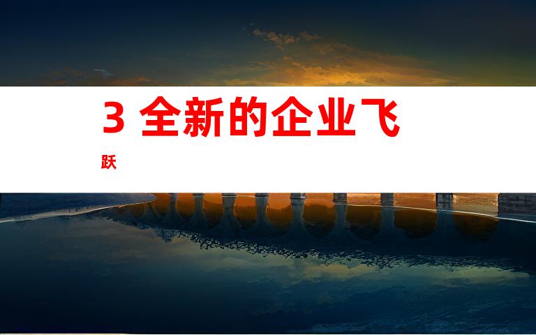 3. 全新的企业飞跃