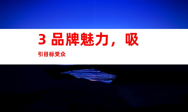 3. 品牌魅力，吸引目标受众