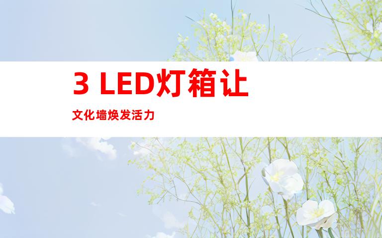 3. LED灯箱让文化墙焕发活力