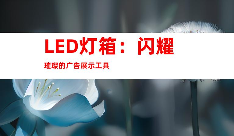 LED灯箱：闪耀璀璨的广告展示工具